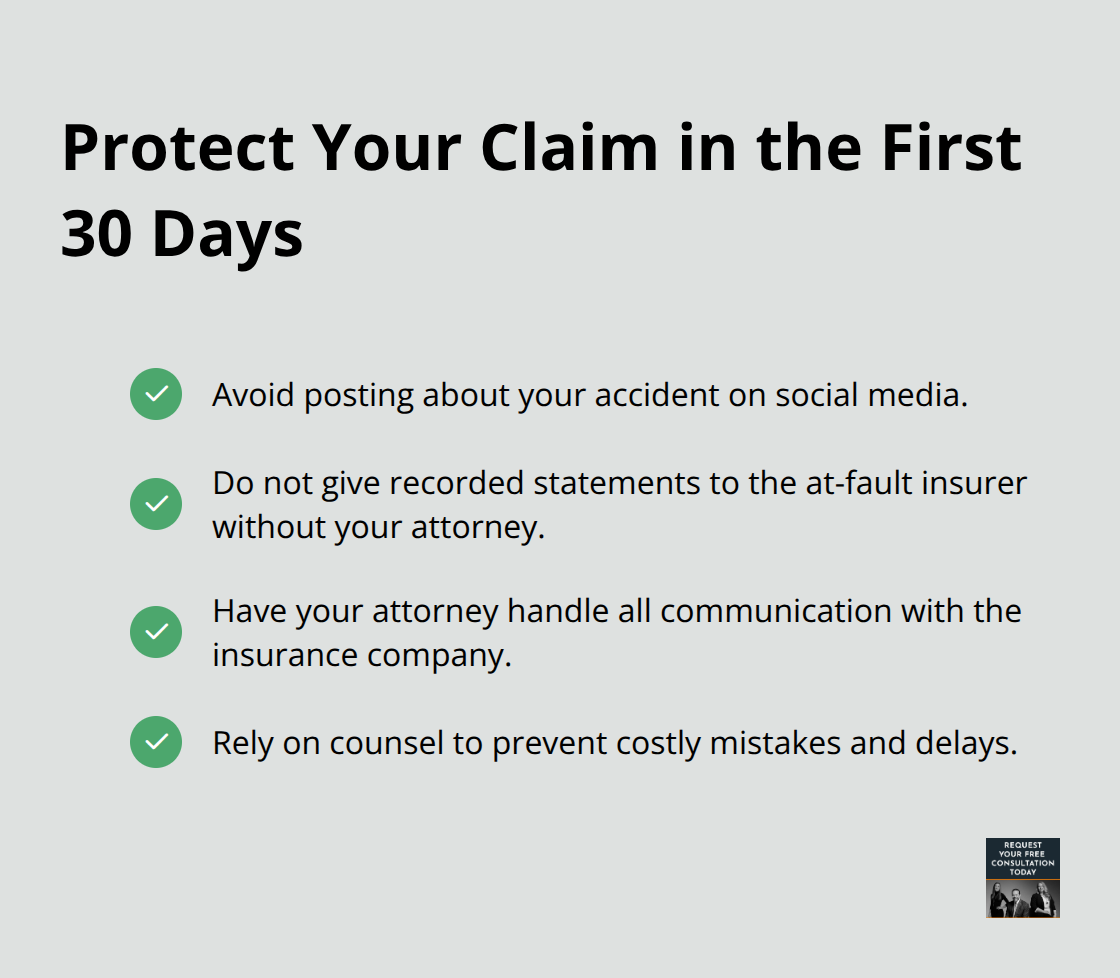 Key early-stage actions to protect your auto injury claim in the United States. - Auto crash settlement timeline