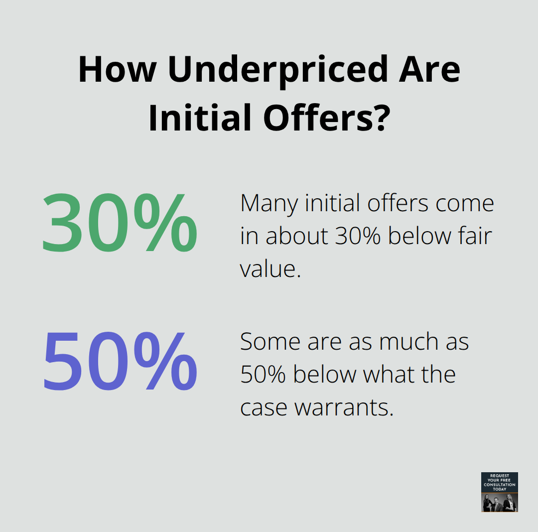 Chart showing typical underpricing of first insurance offers - average crash settlement amounts