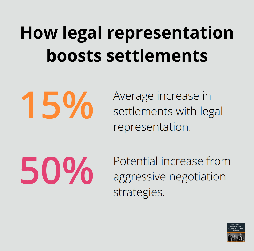 Percentage increases in settlements with attorneys - California auto injury attorney