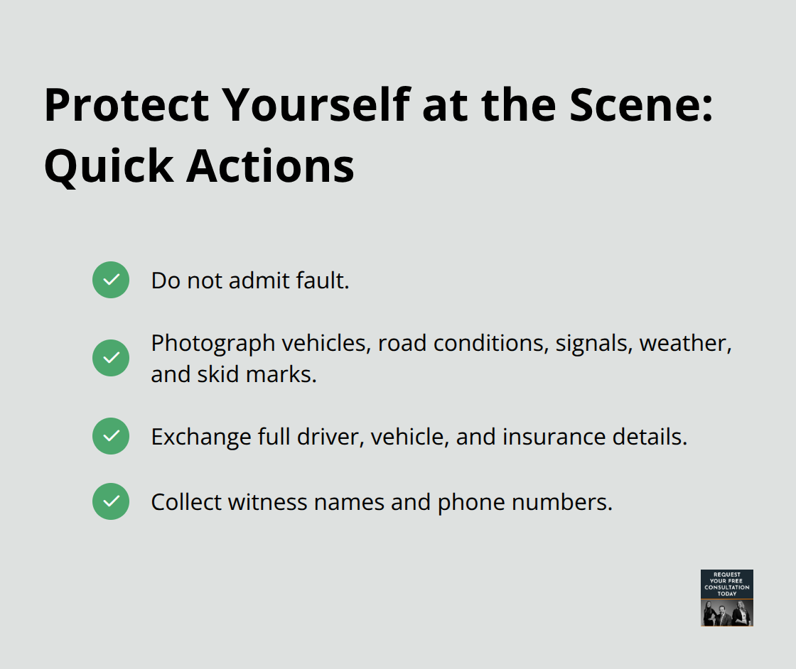 Checklist of immediate steps to safeguard your rights at a Santa Cruz crash scene - California car crash