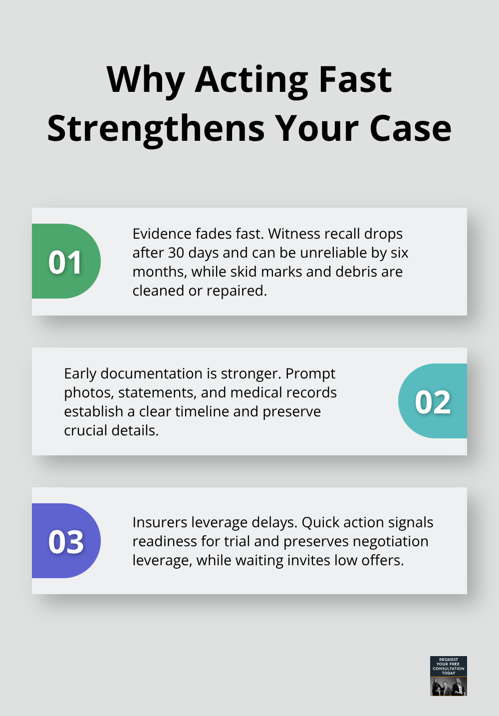 Three reasons quick action improves car accident claim outcomes - California statute limitations auto
