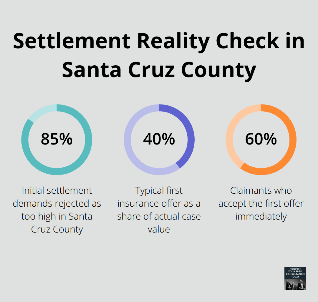 Key settlement statistics that show why fast, low first offers cost accident victims in Santa Cruz County