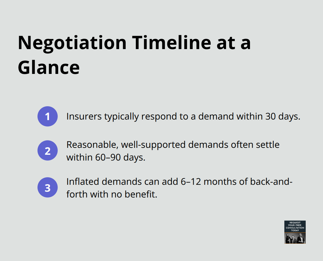 Key insurer response and settlement timeframes in California car accident claims