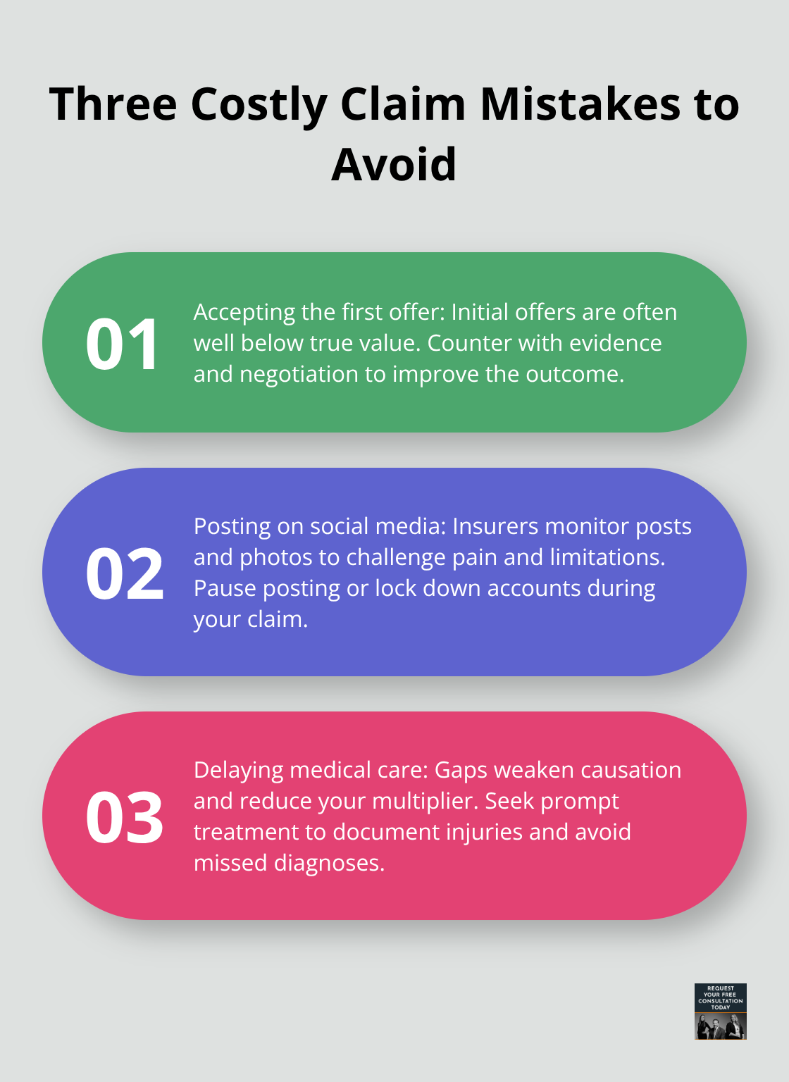 Three key mistakes that reduce car accident settlements - Car accident compensation