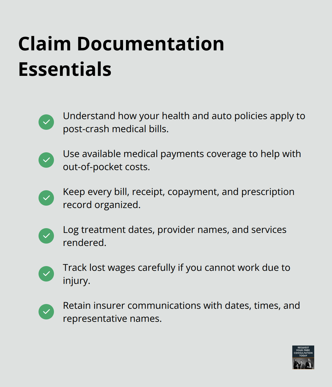 Key records to track for your car accident claim - Car accident injury resources