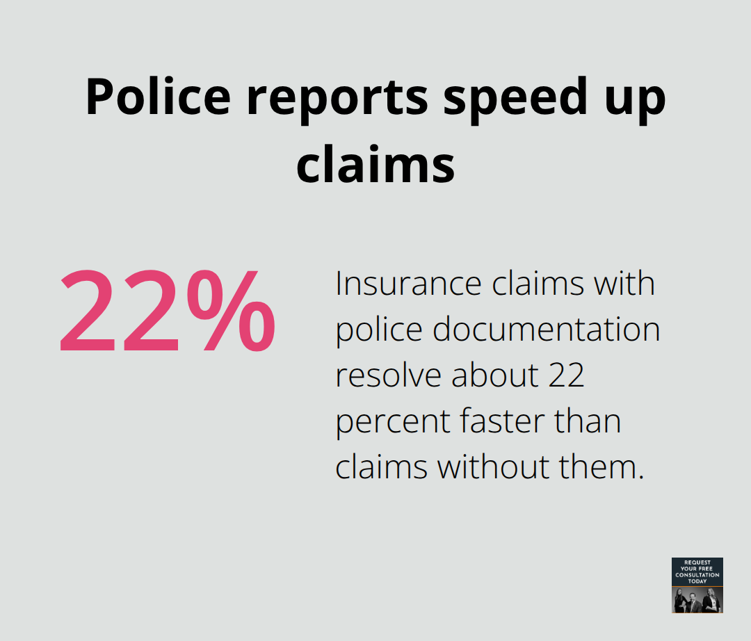 Percentage showing faster insurance claim resolution with police documentation - Car accident police report