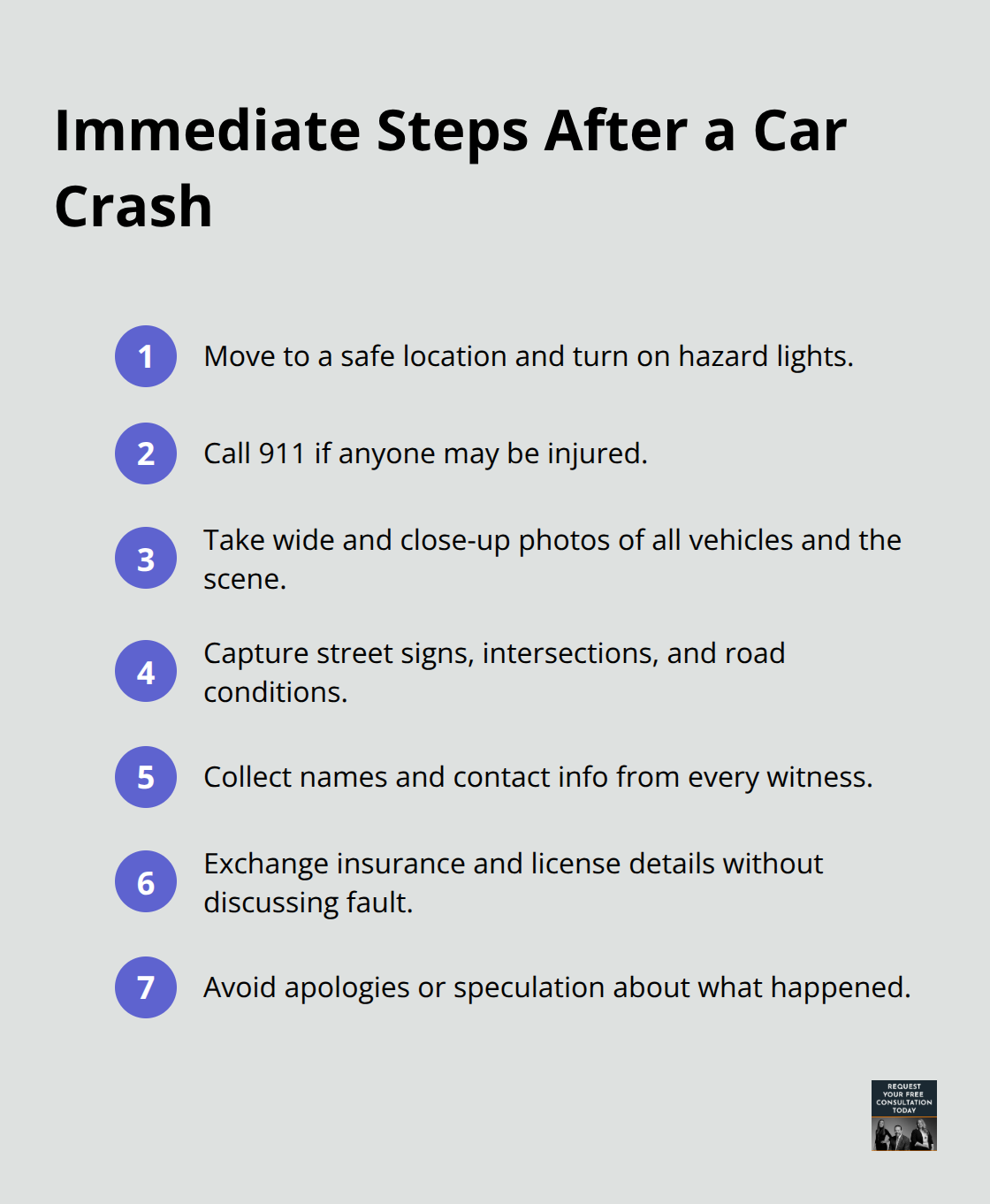 Quick action checklist to preserve your injury claim after a U.S. car crash - car crash cases