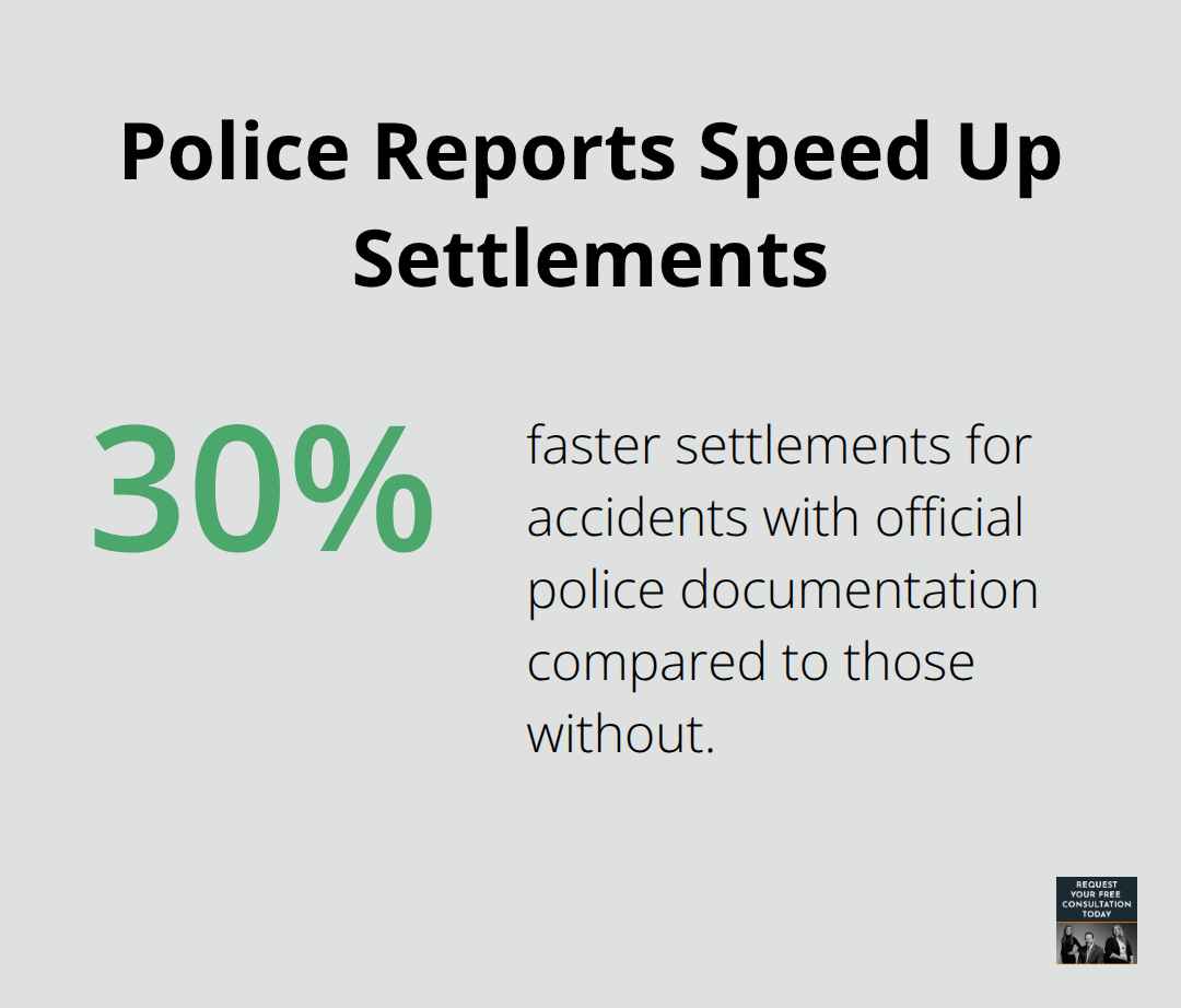 Percentage faster settlement when a crash has official police documentation.