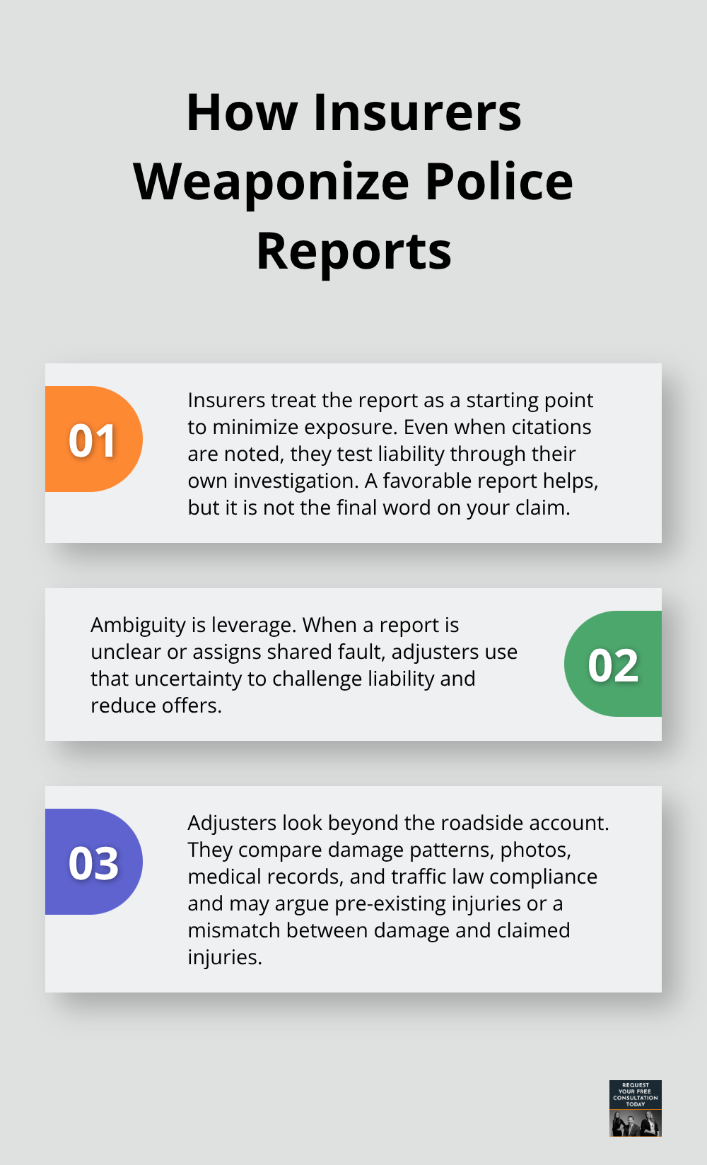 Three common ways insurers use police reports to minimize payouts - Car crash police report