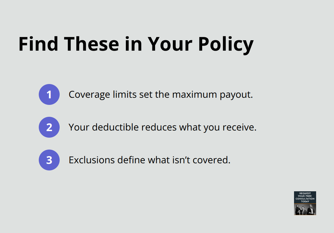 Three must-check sections of your auto insurance policy that affect recovery.