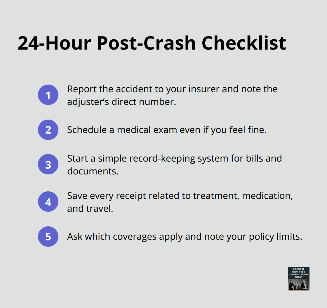 Immediate steps to take after a car crash in the United States