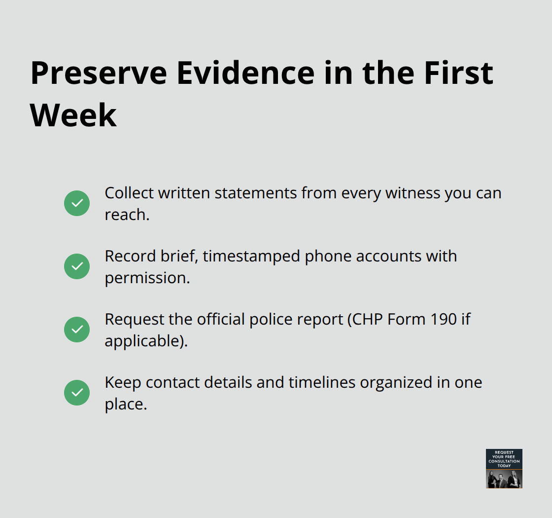 Key evidence to secure after a car crash to support your claim - in the event of a crash personal injury