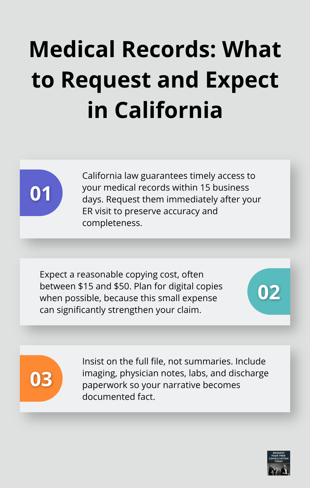Three key facts about accessing and organizing your California medical records after a crash.