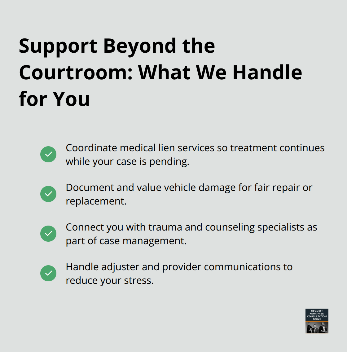 Checklist of Schaar & Silva LLP services that ease recovery after an Oakland crash - oakland auto attorney