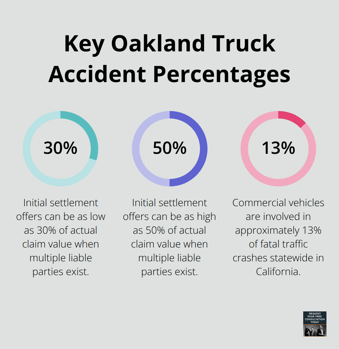 Chart highlighting settlement offer ranges and statewide fatal crash involvement for commercial vehicles.