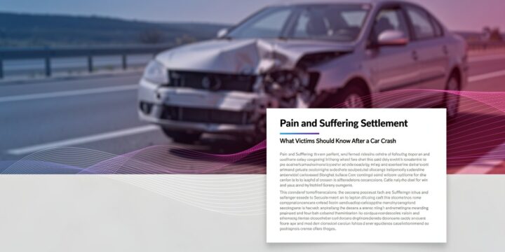 Pain and Suffering Settlement: What Victims Should Know After a Car Crash