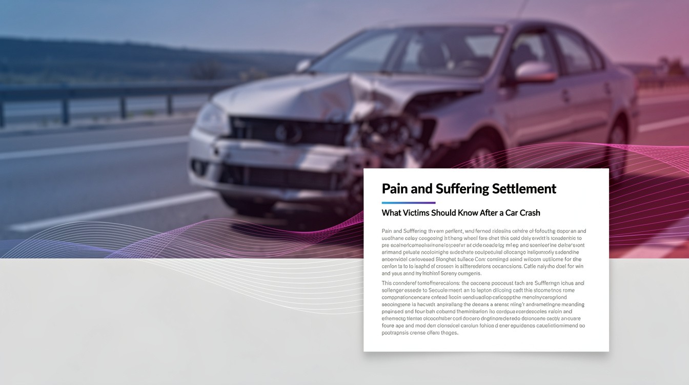 Pain and Suffering Settlement: What Victims Should Know After a Car Crash