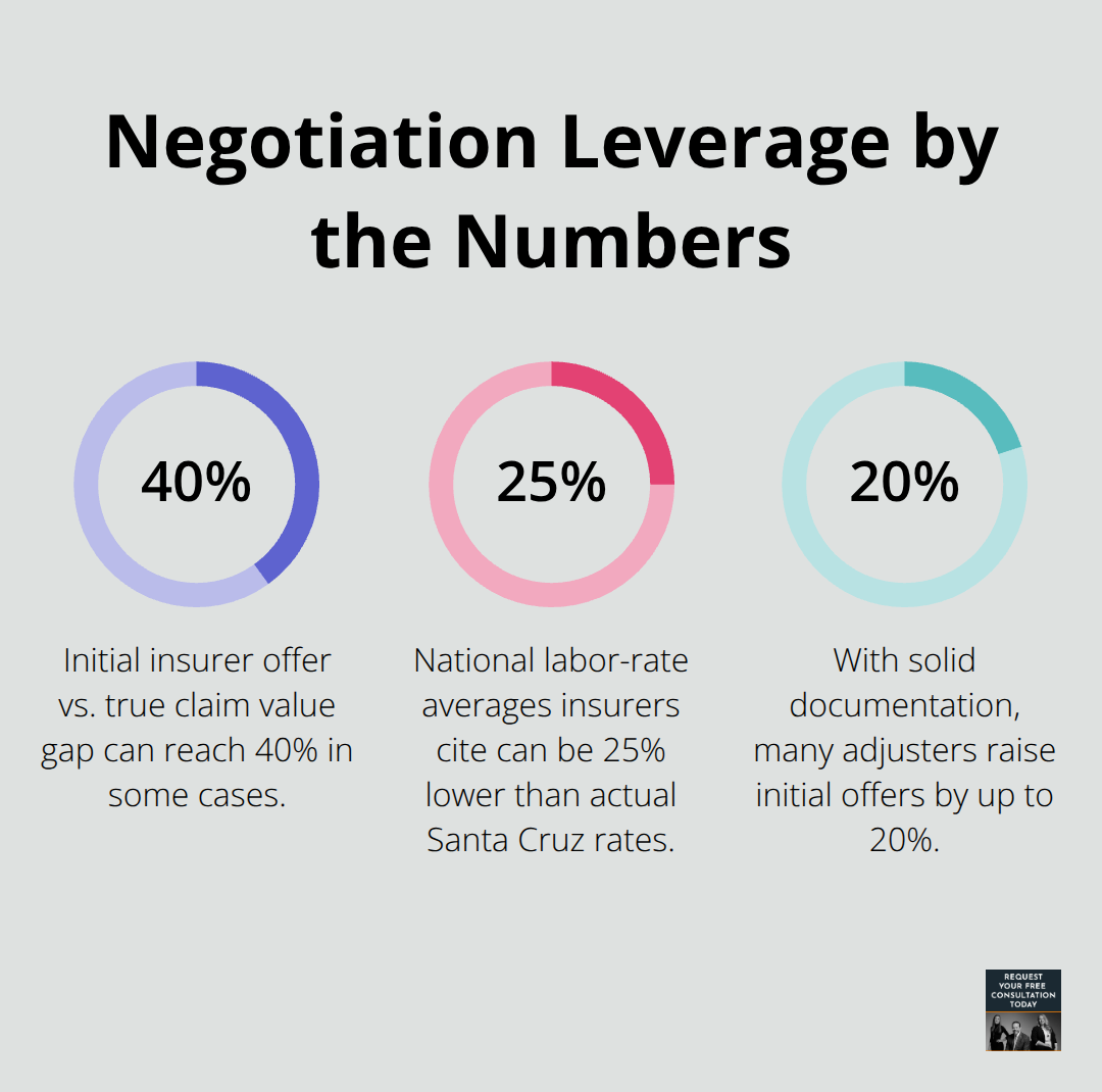 Percentages that commonly affect Santa Cruz property damage negotiations