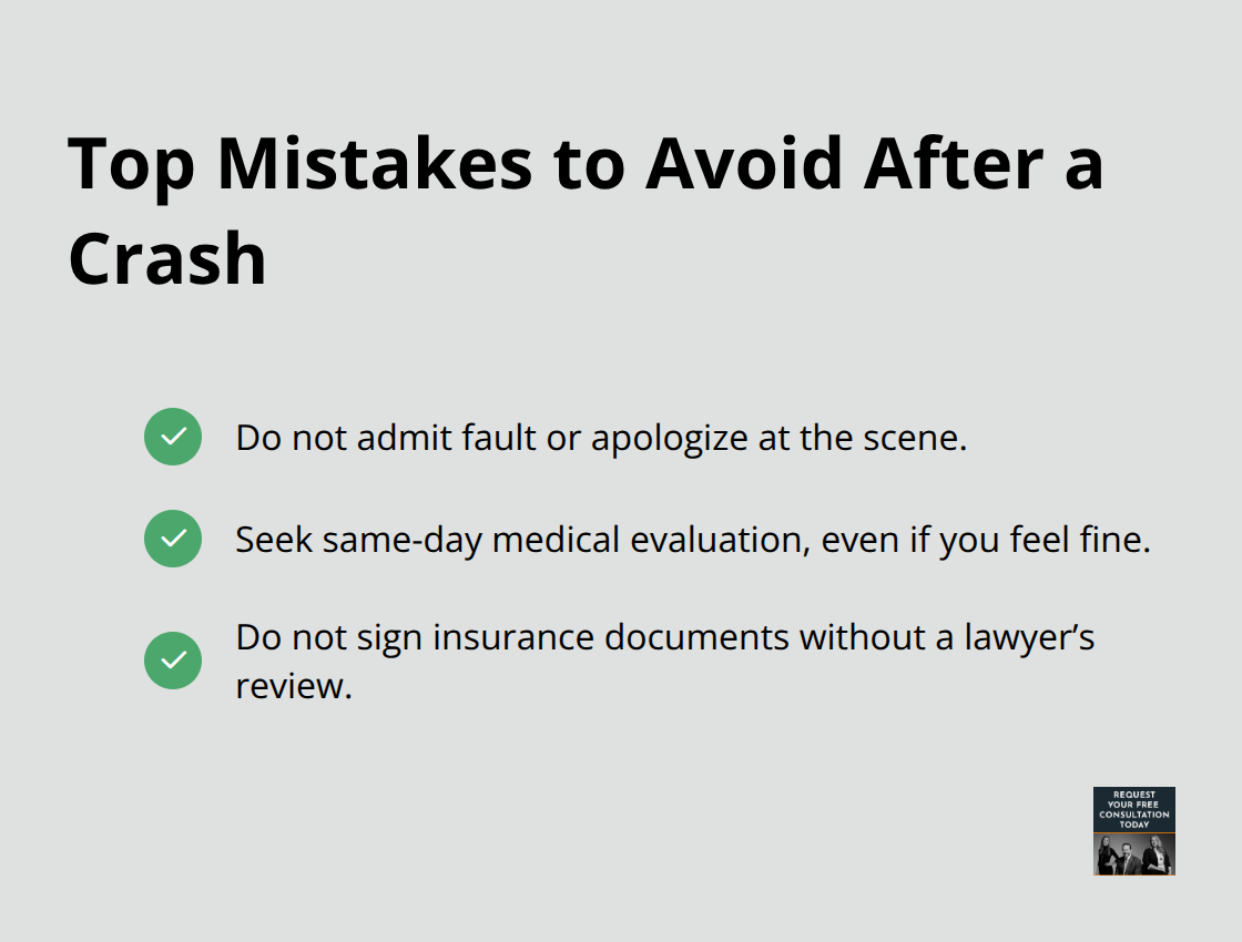 Checklist of three common post-accident mistakes to avoid in Santa Cruz - Santa Cruz auto accident