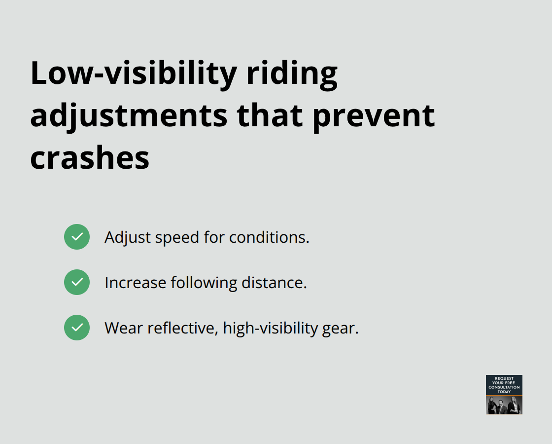 Three practical actions for fog and rain conditions - santa cruz motorcycle accident