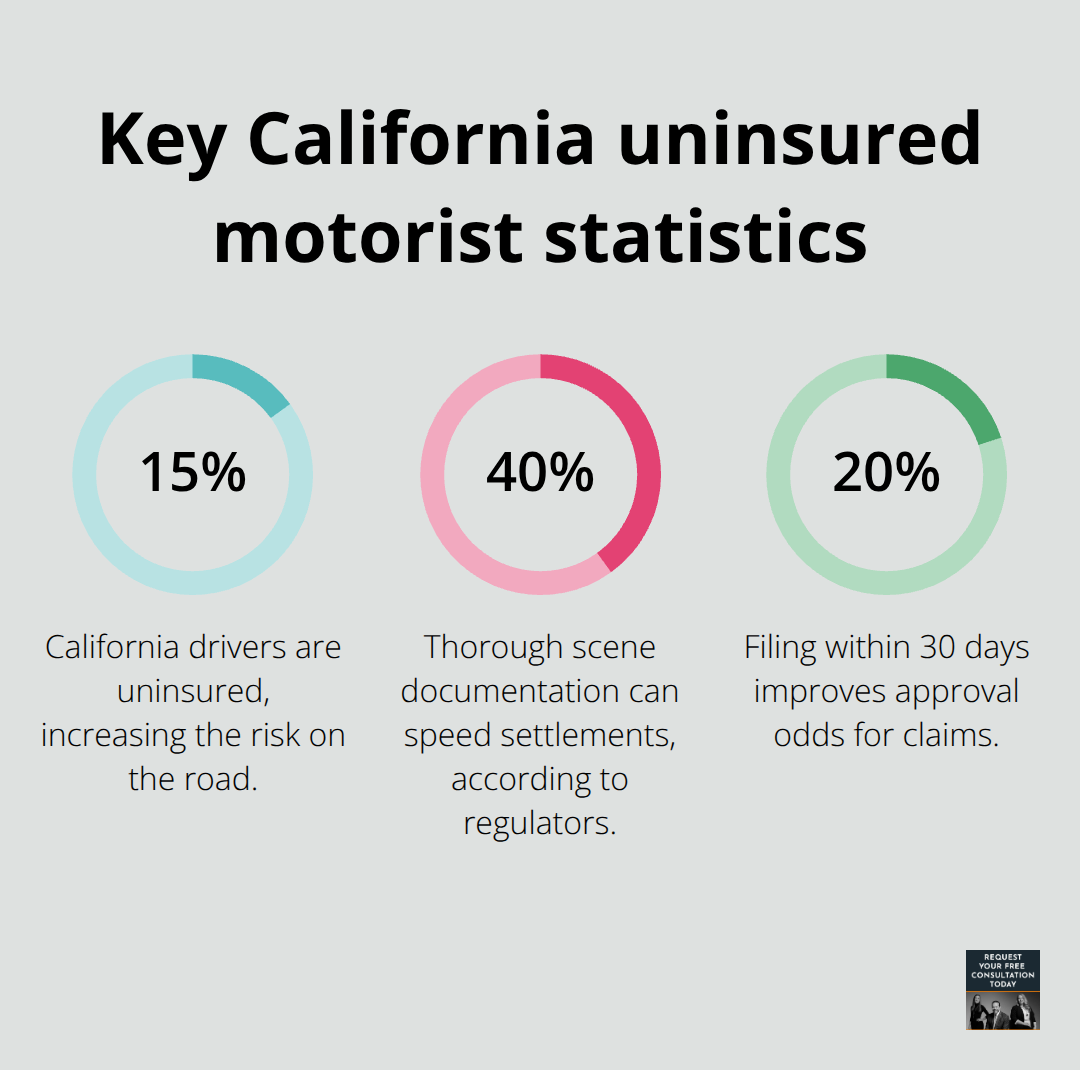 Three percentages that impact uninsured motorist claims in California
