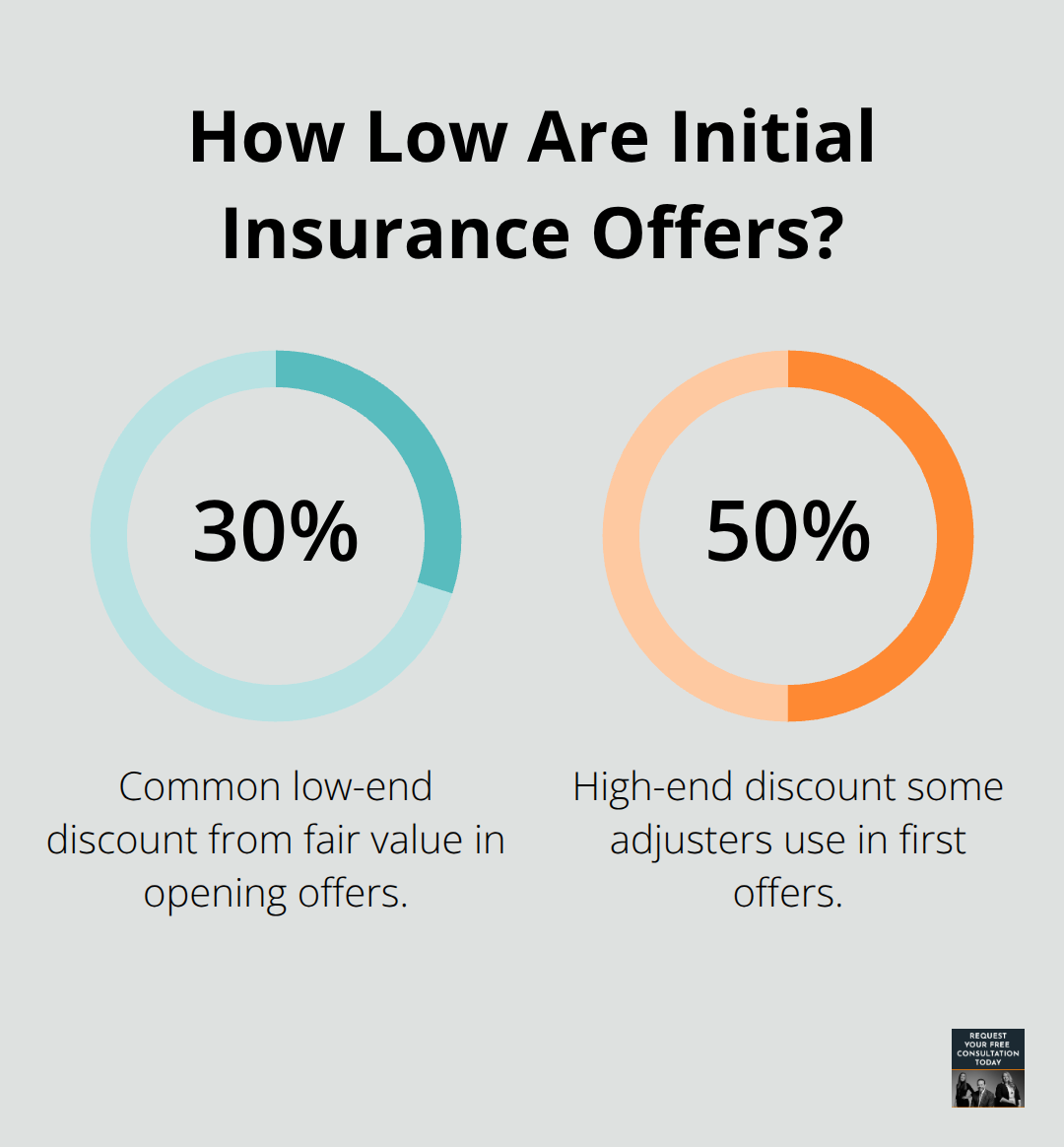 Chart showing how far initial insurance offers can be below fair value.