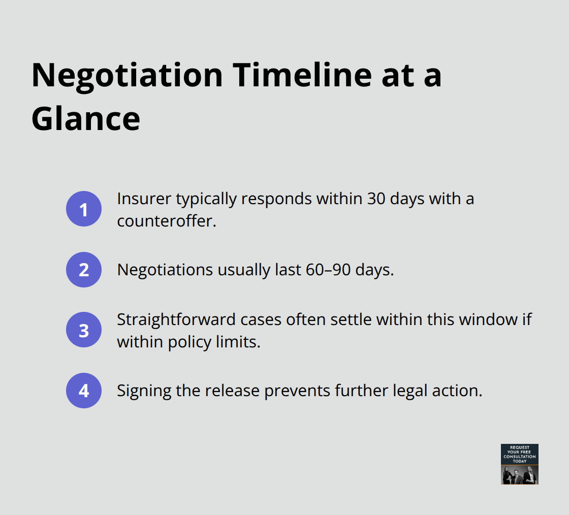Compact list of typical negotiation milestones and timing in California auto claims. - Settlement timeline auto crash
