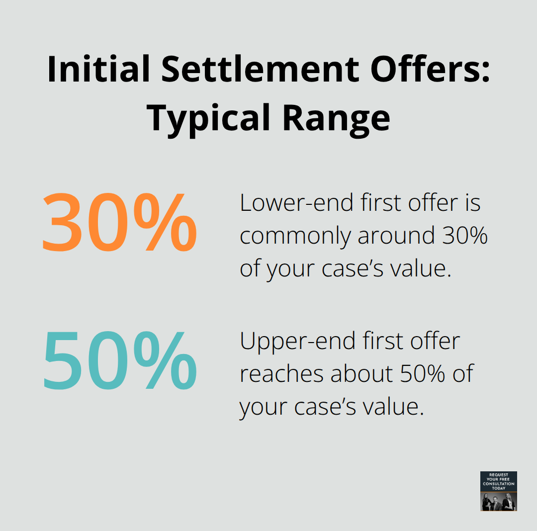 Visualization of first-offer percentages in auto accident claims. - settlement timeline auto crash