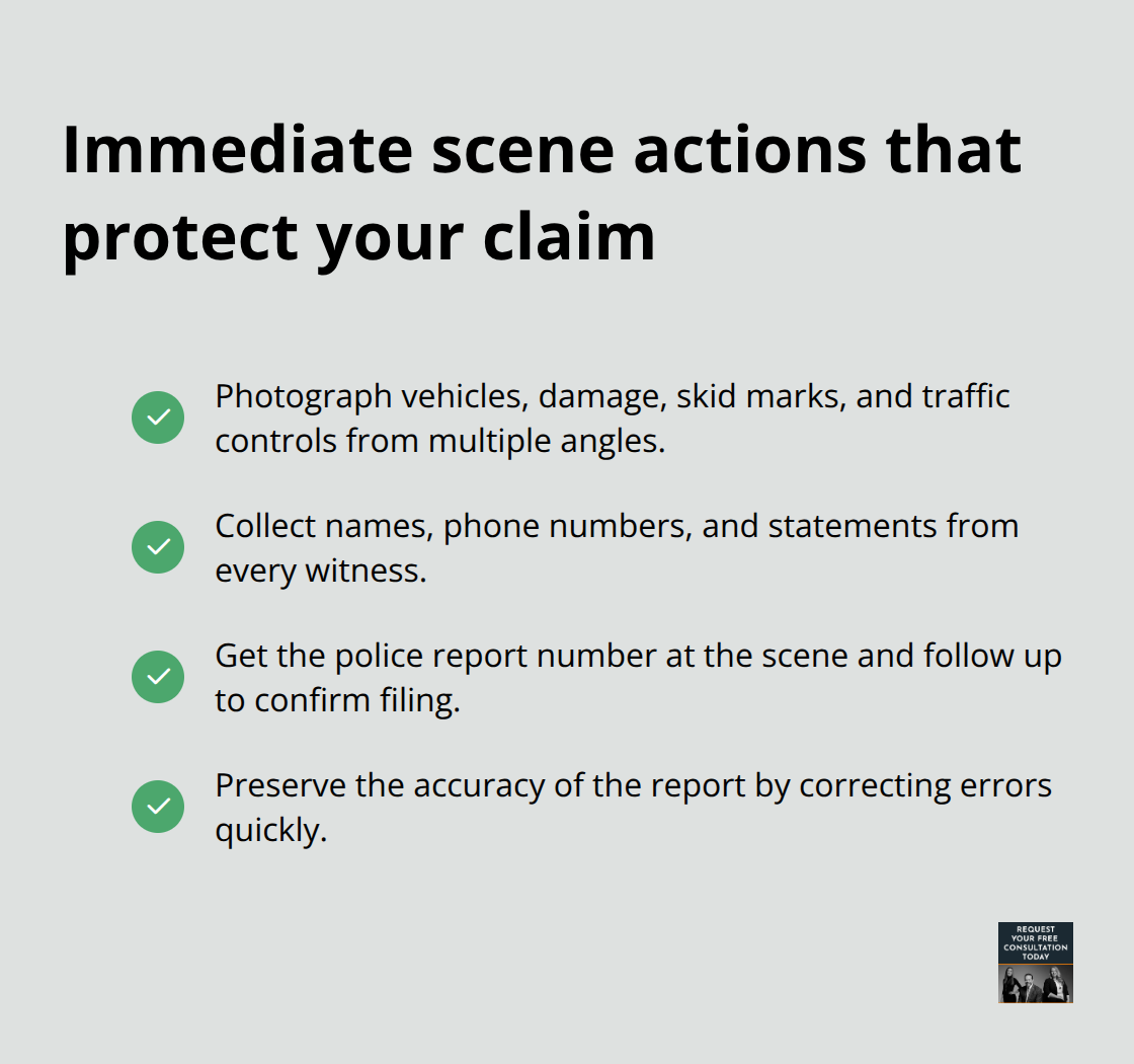 Checklist of immediate steps after a California truck crash