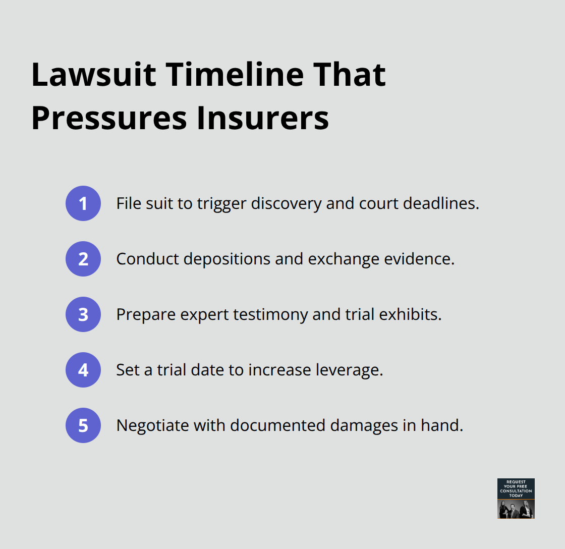 Compact list of litigation steps that accelerate higher settlement offers - Truck accident settlement