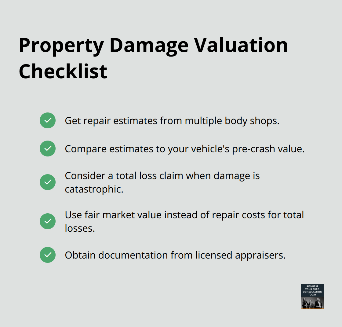 Steps to document and value vehicle damage after a truck crash - Truck crash litigation California