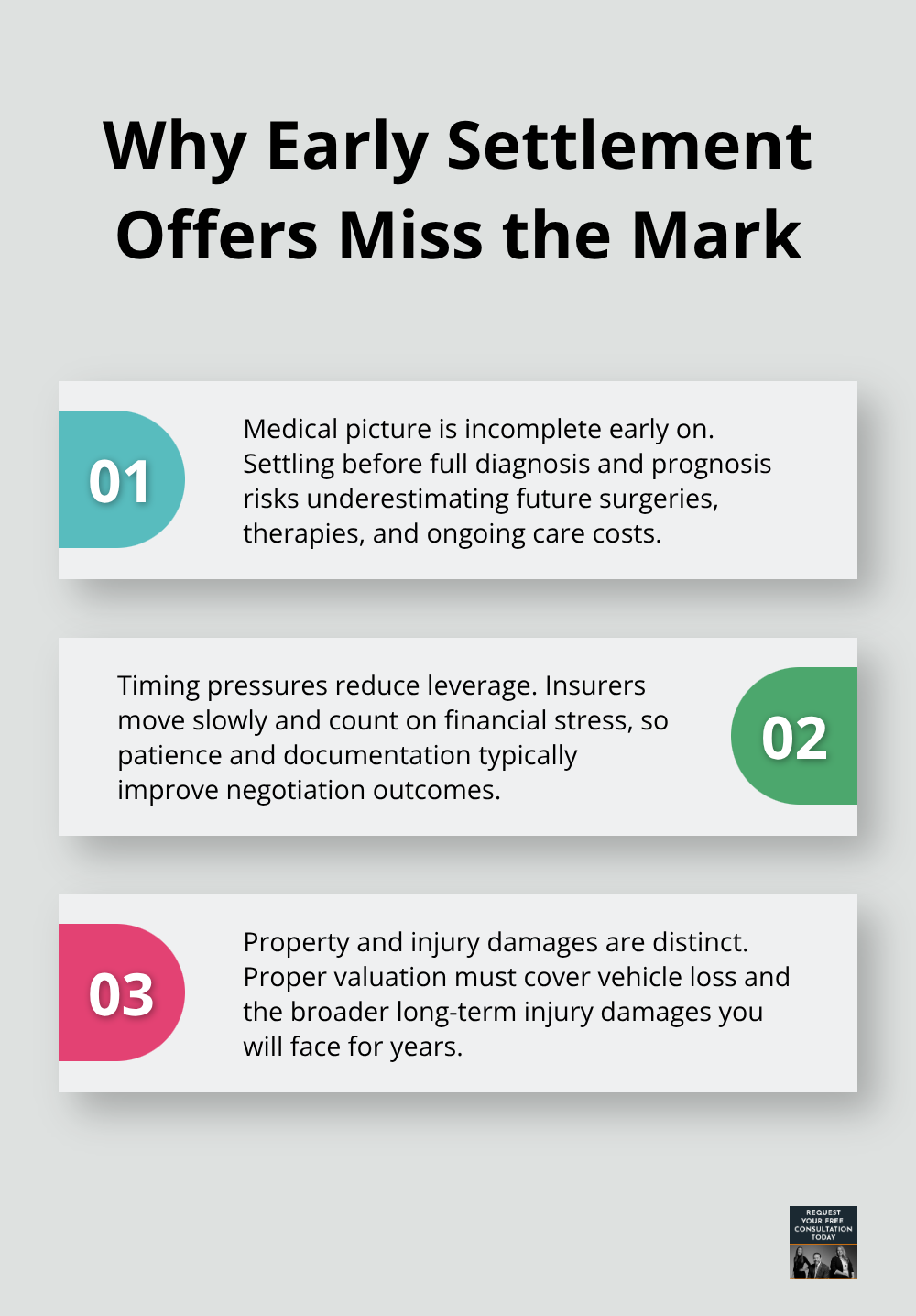 Three key reasons early settlement offers are often inadequate - Truck crash litigation