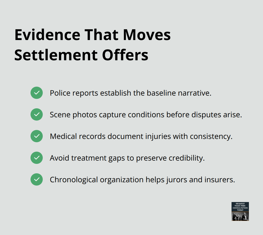 Checklist of high-impact evidence for California vehicle accident cases - Vehicle accident litigation California