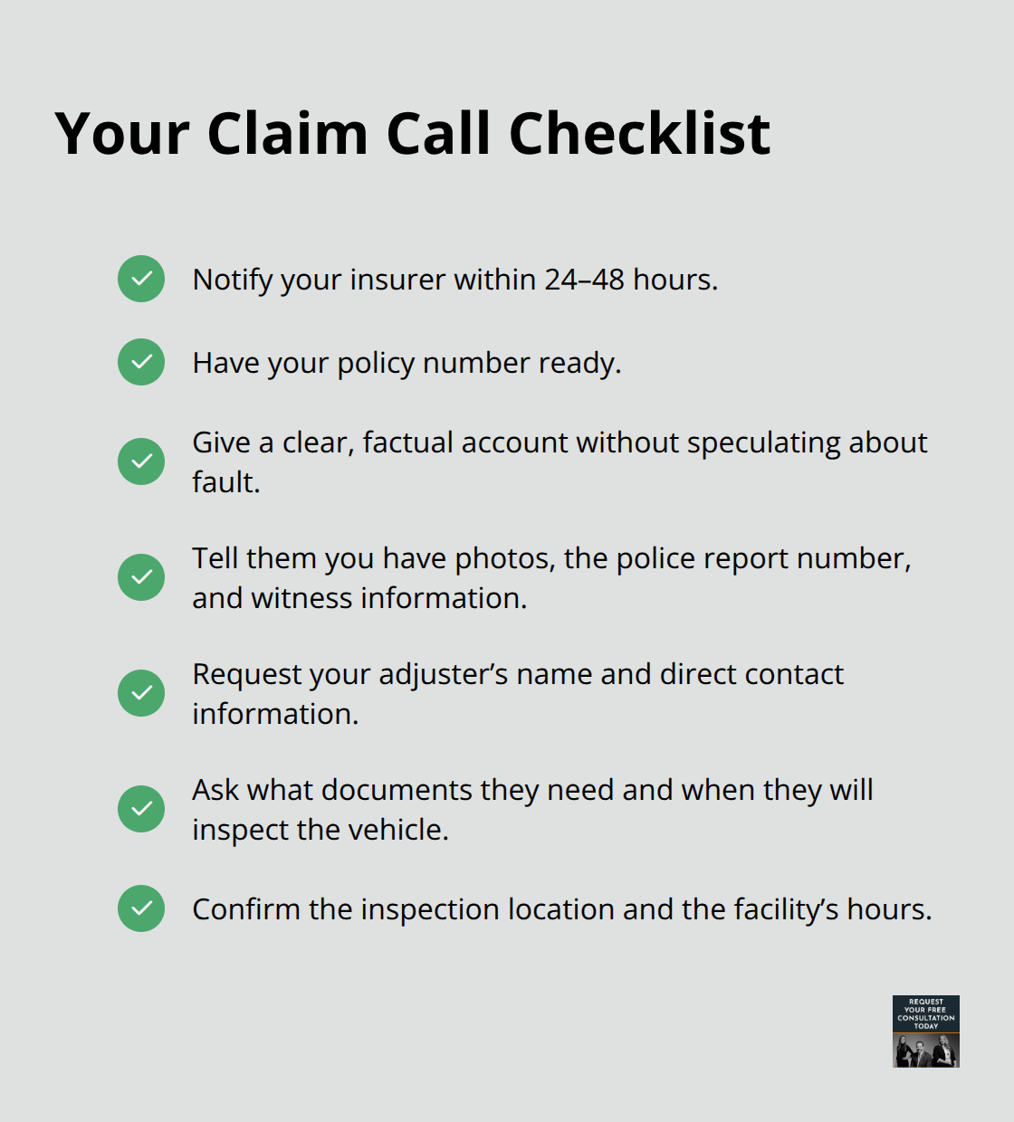 Checklist of key steps to cover when notifying your insurer after a crash - Vehicle damage Santa Cruz