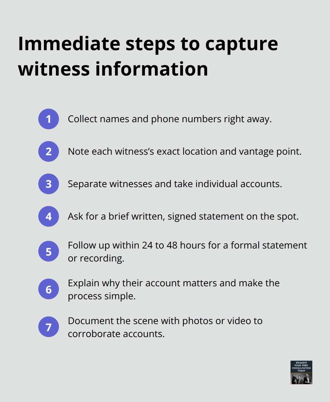 Quick steps to secure reliable witness details after a crash. - Witness statement accident